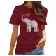 thumbnail image 1 of Gibobby Casual Playera de Manga Corta para Mujer Blusa mujer Top Print LooseStylish T-shirts(Vino,M), 1 of 5