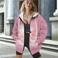 thumbnail image 3 of COEQINE Women's Full Zip Up Hoodie Oversized Sweatshirts Long Sleeve Casual Wear Fashion Y2K Jacket Axolotls Pink Pattern Soft Drawstring with Pockets, 3XL, 3 of 7