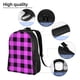 thumbnail image 5 of Balery Purple Black Buffalo Plaid Mochila - Mochila Estilosa y Duradera para Laptop de 15 Pulgadas con Tela Oxford Impermeable, 5 of 8