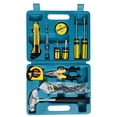 thumbnail image 1 of Yellow 12-Piece Multipurpose Repair Tool Kit with Storage Case – Plastic & Malleable Iron Construction, Includes Utility Knife, Test Pencil, Insulating Tape, Screwdrivers, 2M Tape Measure, 6-Inch, 1 of 6
