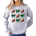 thumbnail image 3 of Footballs & Green Bows Sweatshirt for Women, Teens & Kids School Football Team Spirit Sweater Gray Sweatshirt Adult X-Large, 3 of 4