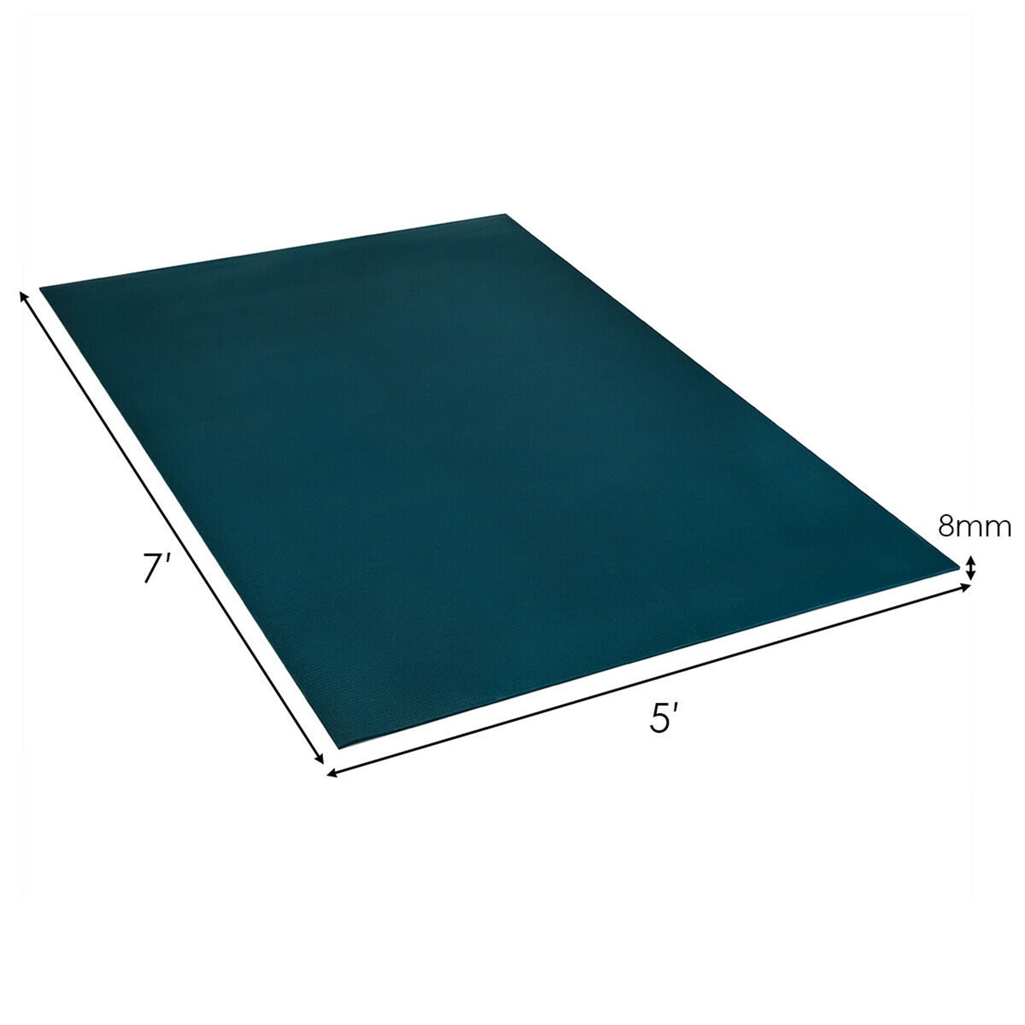 Large Yoga Mat 7 x 5 x 8 mm Thick Workout Mats for Home Gym Flooring Blue