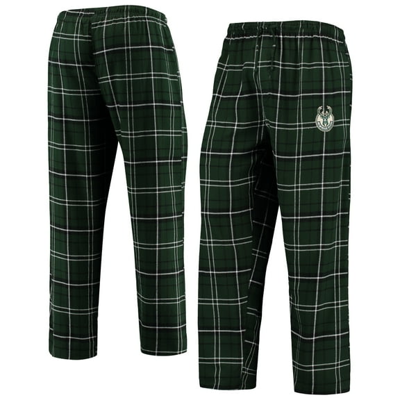 Men's Concepts Sport Hunter Green/Black Milwaukee Bucks Ultimate Plaid Flannel Pants