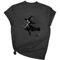 thumbnail image 2 of lcziwo Women's Halloween Witch Shirts Short Sleeve Crew Neck Tops Funny Printed Soft Tees Fall Spooky Casual 2025 T Shirts Black,S, 2 of 3