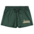thumbnail image 3 of Women's Concepts Sport White/Green Green Bay Packers Plus Size Downfield T-Shirt & Shorts Sleep Set, 3 of 3