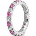 thumbnail image 5 of 14K White Gold Lab Grown Dia Si1/Si2 G H I & Cr Pink Sapp Eternity Ban (2 X 3.26) (Size 6.5) Made In India et0050-cps-100-65wlg, 5 of 5