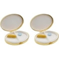 thumbnail image 4 of Set of 2 Oval-Shaped Pocket Purse Pill Box & Organizer With Dual Compartments (Silver Classic), 4 of 4