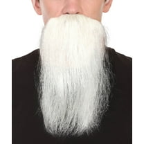 HPO Adult Men's Fake White Wizard  Beard – Long Costume Facial Hair for Halloween & Cosplay Accessory