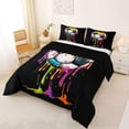 thumbnail image 2 of Erosebridal Watercolor Ice Cream Football Kids Queen Comforter Set,Soccer Sport Games Ball Lover Bedding Comforter Set,Reversible Black 3pcs, 2 of 7