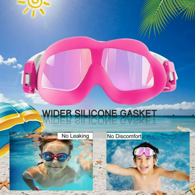 Kids Swimming Goggles,2 Pack Swim Goggles Children For Boys Girls With  Anti-fog, Waterproof Clear Lens For 3,4,5,6,7,8,9,10,11,12,13,14 Years Old  Kids