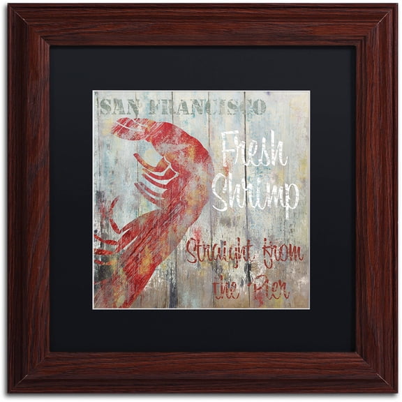 Trademark Fine Art "Restaurant Seafood I" Canvas Art by Color Bakery Black Matte, Wood Frame