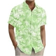thumbnail image 3 of Yteetum Men's Short Sleeve Shirts Floral Print Hawaiian T Shirt Casual Button Down Short Sleeve Lapel Beach Summer T-Shirts, 3 of 7