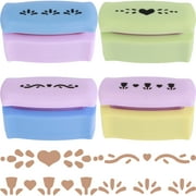 4Pcs Edge Paper Punch for DIY Projects Craft Border Puncher Cutting Edge Paper Punch Set Paper Border Punch 4 Different Punch Patterns Durable for Scrapbooking (Random Color)