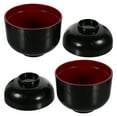 thumbnail image 4 of Phenofice Bowls Miso Soup Black Food Grade Abs Plastic Tableware 2Set 3.7x3.7x3.9in, 4 of 8