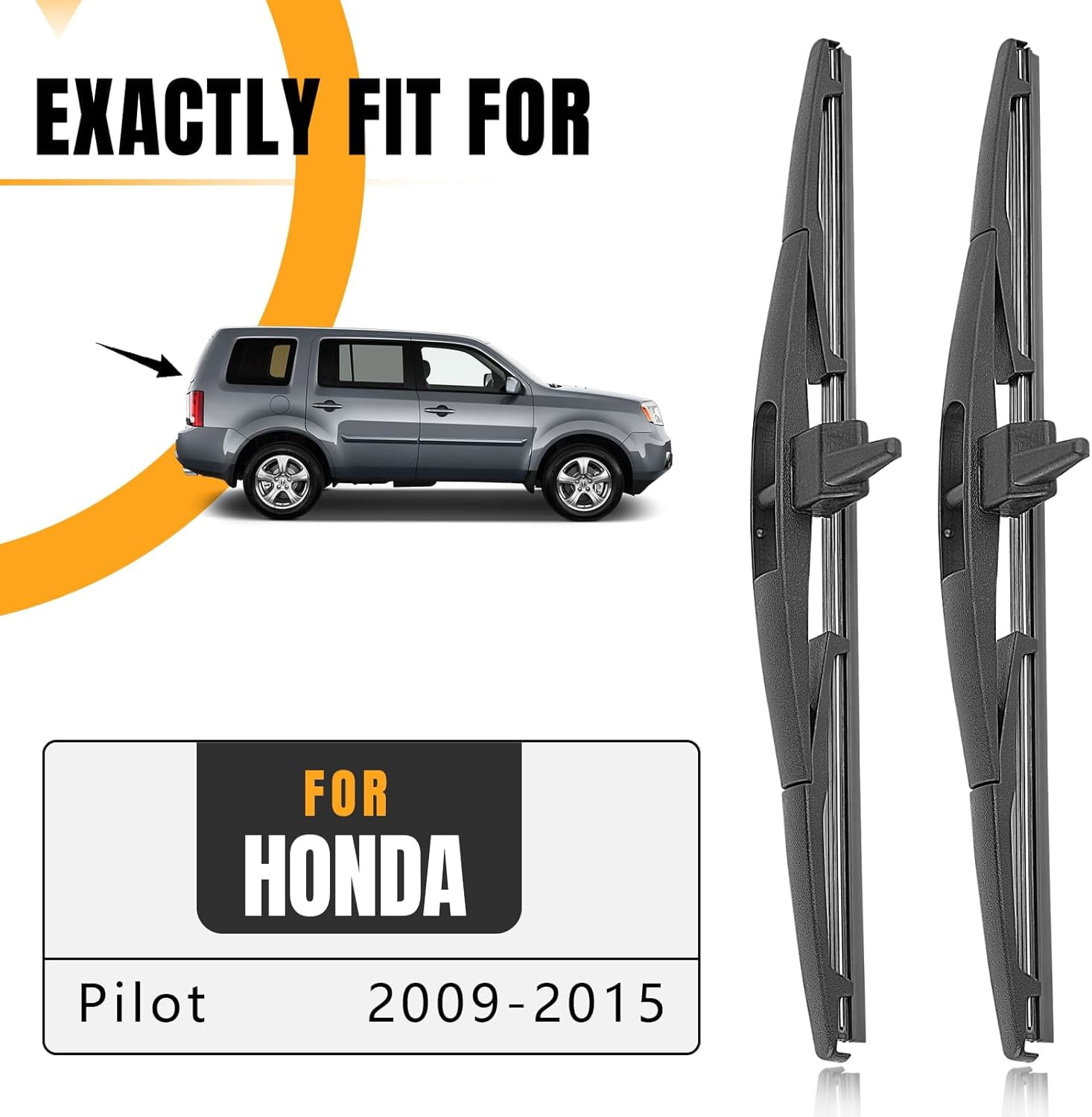 2 Wipers Replacement for Honda Pilot Rear Windshield Wiper Blade 2009-2015,2 Pieces of Rear Wiper Blade 14 inch…