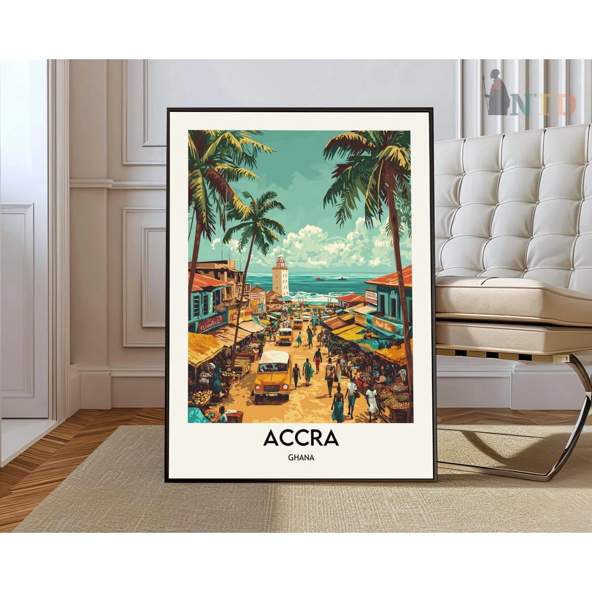 Accra Ghana Poster, West African City And Travel Decor