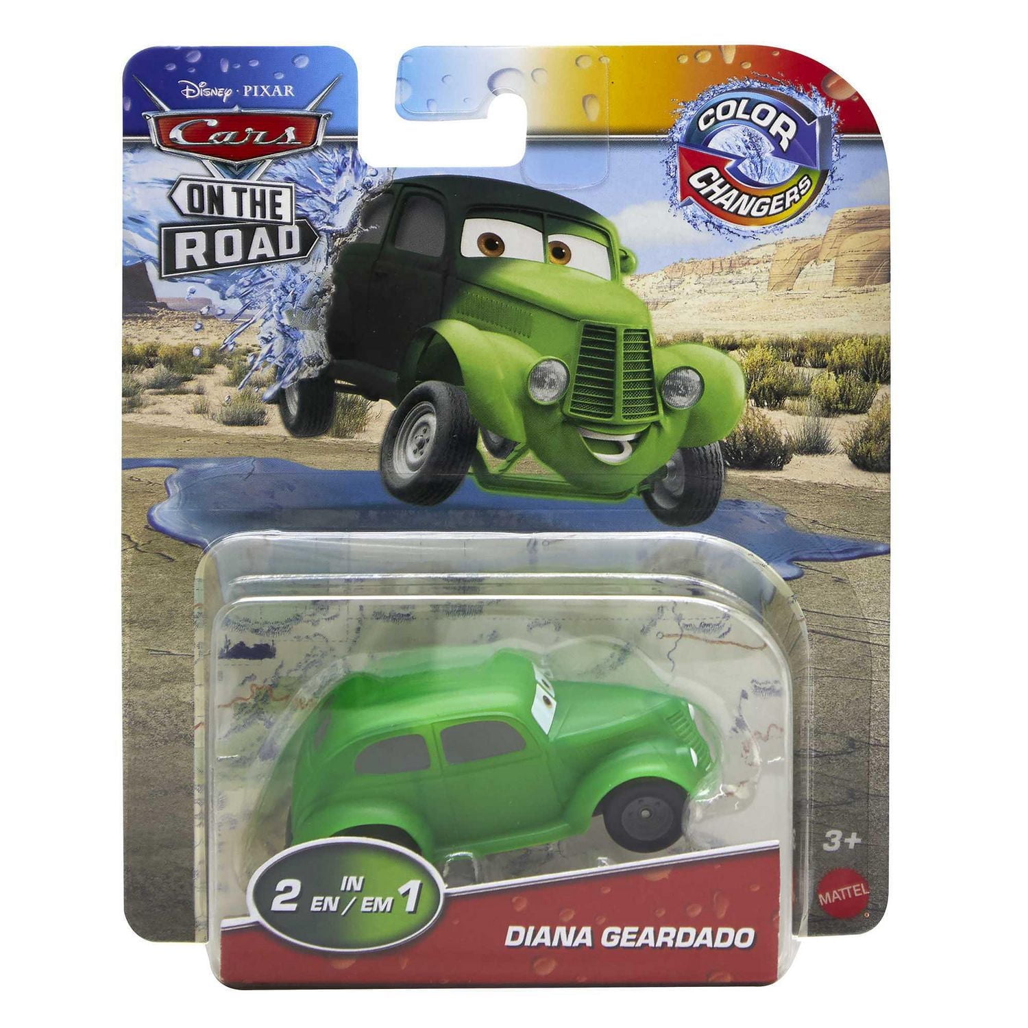 Disney and Pixar Cars Color Changers Diana Geardado Toy Car in 1:55 Scale, Water-Activated