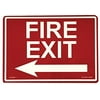 Glow In The Dark Exit Signs, FIRE EXIT LEFT, Red Background/Glow Text