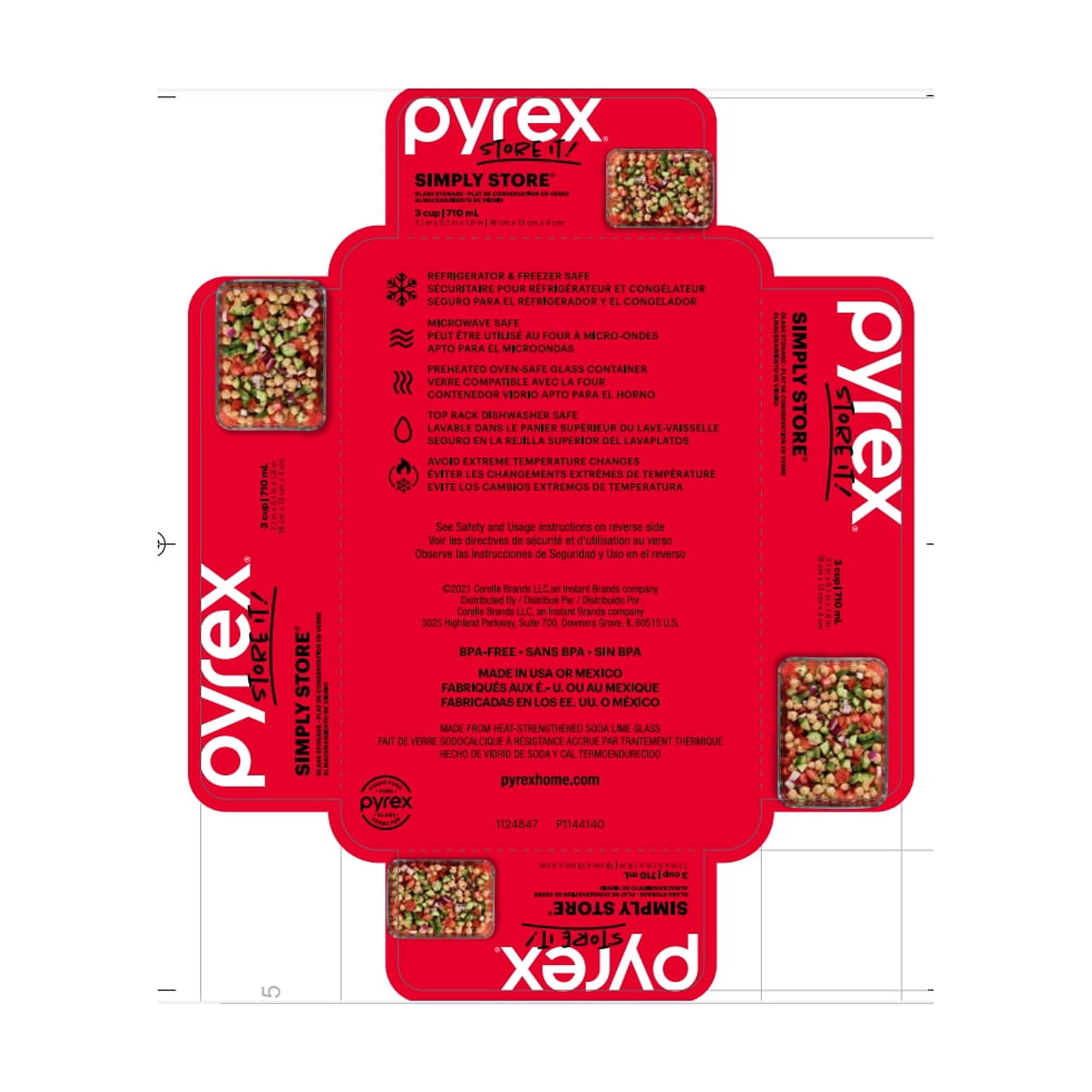 Pyrex DIAMONDS 3 Cup RECTANGULAR Food Storage Container TURQUOISE PURP –  Tarlton Place