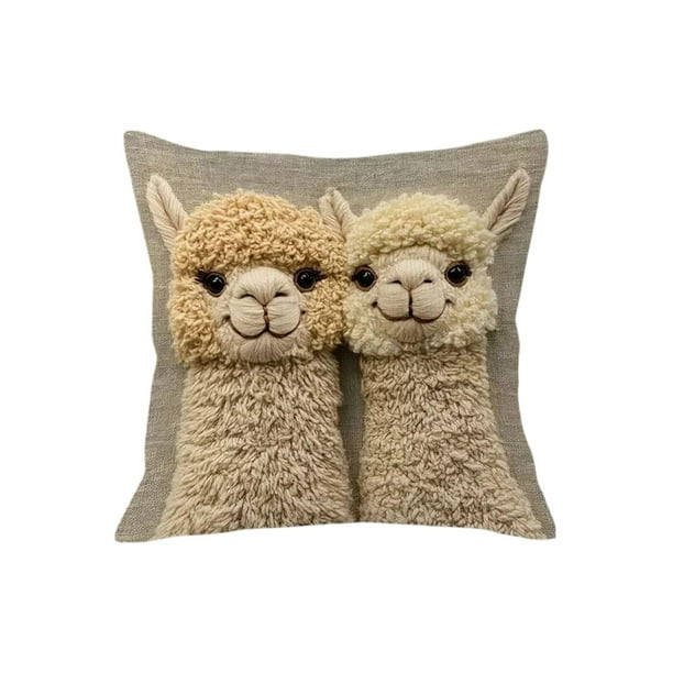 Tirar Almohadas Cubiertas Almohada de Peluche 18 Pulgadas Lindo Bordado Decoración Sofá Dormitorio Sala de Estar Decoración Del Hogar Sofás para la Sala de Estar