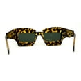 thumbnail image 2 of Womens Razor Blade Geometric Thick Horn Rim Temple Rectangle Sunglasses Tortoise Green, 2 of 4