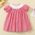 thumbnail image 2 of Vestido de verano para niñas pequeñas, manga corta, bordado de dibujos animados navideños, ropa de rejilla para niñas pequeñas, 2 of 5