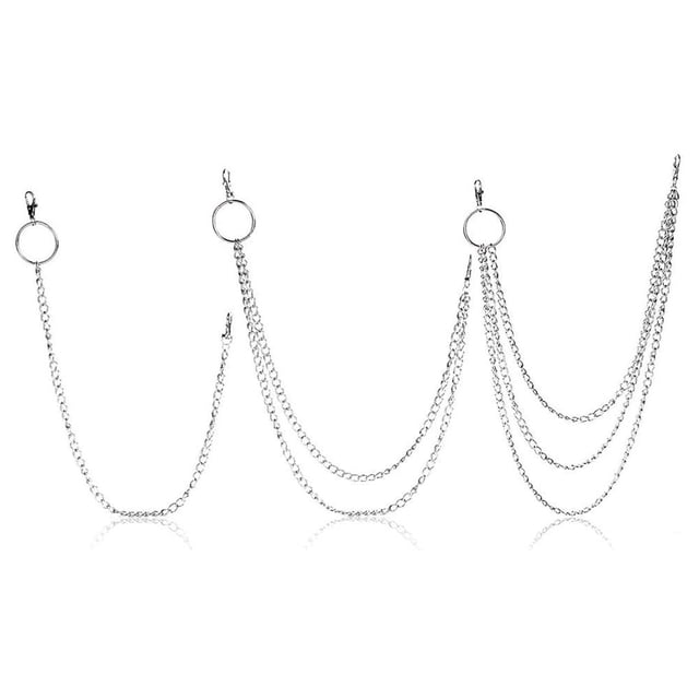 Cadenas De Jeans Cadena De Billetera Multifuncional Aleación Triple Cadena De Cintura Punk Para Mochila De Jeans 3 Uds sonducket AP005717-00