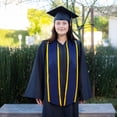 thumbnail image 5 of Endea Graduation Navy Blue/Gold Plain Graduation Stole with Trim Color  Angled End, 5 of 9