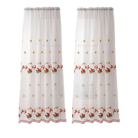 NIUBWJL Christmas 2pcs The Exquisite Christmas Style Window Drapery Festive Decorations Making The Window Wear The Coat Of Christmas