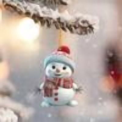 Christmas Ornaments Cute 3D Snowman Acrylic Ornaments for Christmas Tree Decorations White Snowman with Hat Christmas Hanging Ornament Ornament Hanging Decorations for Christmas Tree Decor D