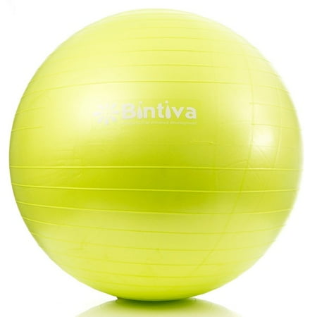 Bintiva Anti - burst Fitness Exercise Stability Yoga Ball, Including Free Foot Pump - 65cm Green