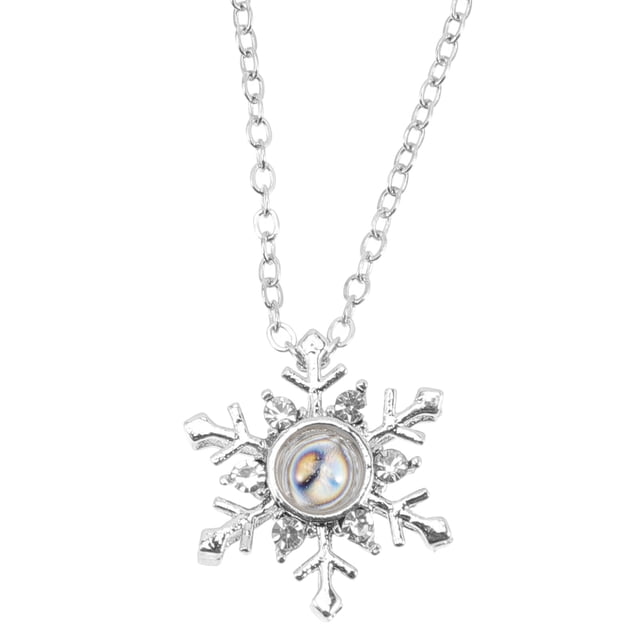 KAKOWELY Collar con colgante de copo de nieve con proyección en 100 idiomas "Te amo" para mujeres y niñas.