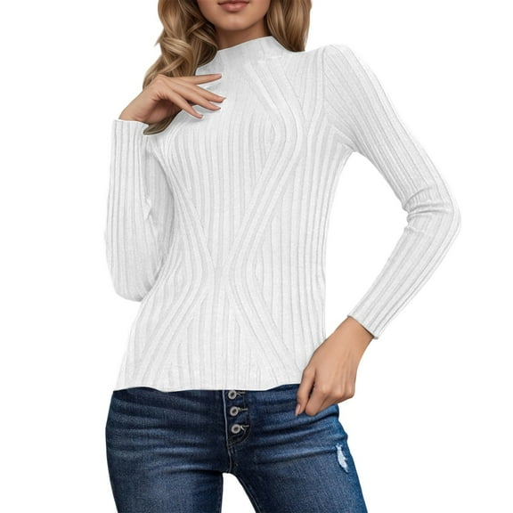 EDFBUYKRS Female Sweaters Women’S and Women's Plus Cozy Yarn Crewneck Cardigan Sweater with Long Sleeves, Midweight Fall Sweater M