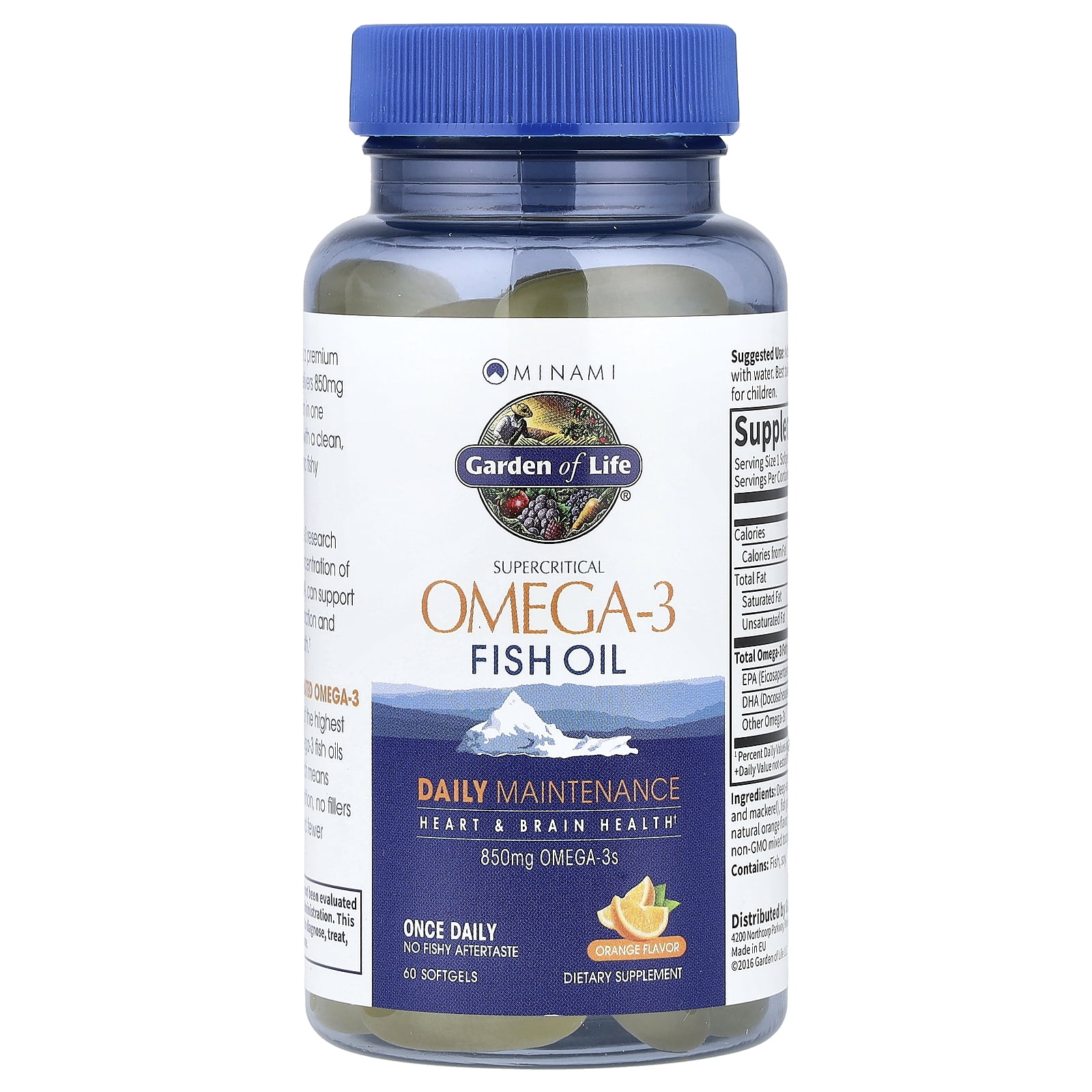 Minami Nutrition Garden of Life®, Supercritical Omega-3 Fish Oil, Orange, 60 Softgels
