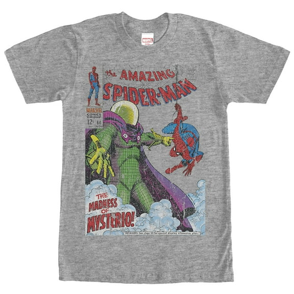 Men's Marvel Spider-Man Madness of Mysterio Graphic Tee Athletic Heather Small
