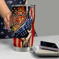 thumbnail image 5 of Personalized Tumbler for Firefighter with Customize Name American Fireman 20oz Tumbler with Lid Gift for Man Father, 5 of 6