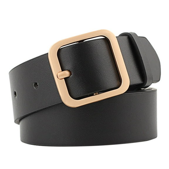 ZHENHONG Buckle Belt for Women New Ladies Belt Square Buckle Fashion Trend Wild Decorative Belt Women's Accessories Belt Black