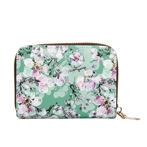 WNFJR 11 Card Slot Organza ID Holder with Embroidery Design - Convenient Pull Tab Organizer Purse