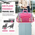 thumbnail image 6 of Women's Vibrant Color-Block Travel Duffle Bag with Expandable Bottom, Weekend Overnight Gym Tote for Yoga, Short Trips, Camping & Daily Commute, Adjustable Shoulder Strap, Pink, 6 of 11