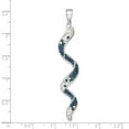 thumbnail image 5 of Sterling Silver Rhodium-Plated Polished Long Crystal Twirl Wave Pendant, 5 of 5