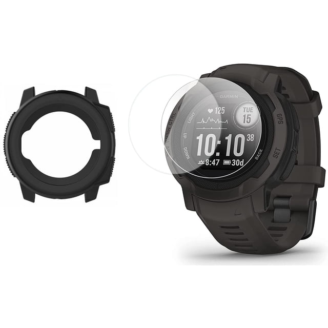 Protector de pantalla y funda de silicona Lamshaw para Garmin Instinct