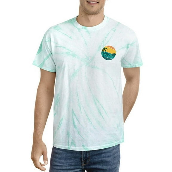 Retro Colors Palm Tree Sign Tie Dye Cyclone Men -Smartprints Designs, Male Small