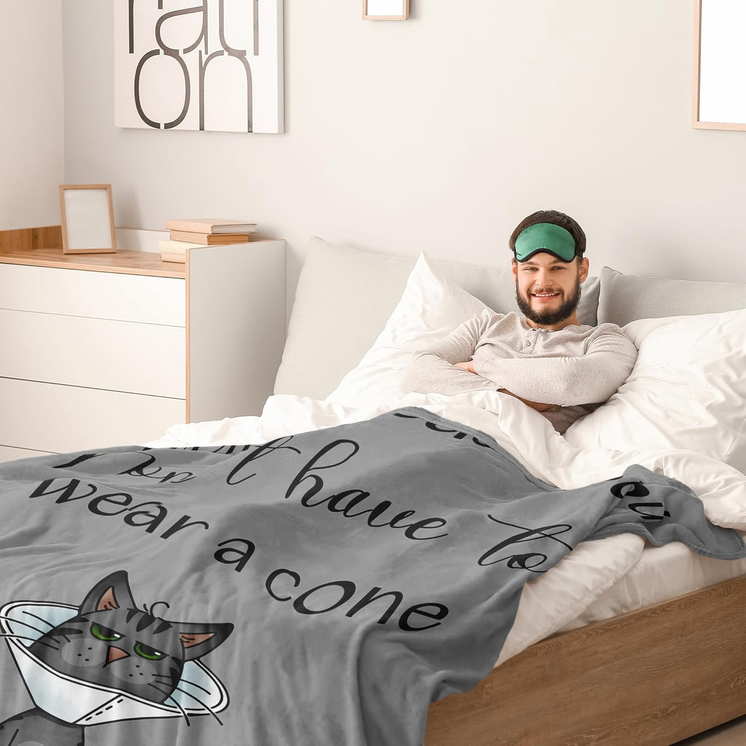 Get Well Gifts for Women/Men After Surgery, Sympathy Gift, Get Well Soon Blanket, Feel Better/Surgery Recovery Gifts for Women, After Surgery Gifts, at Least You Dont Have To Wear A Cone Throw