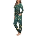 thumbnail image 2 of FOR U DESIGNS Green Star Moon 2PC Pajama Sets for Women Long Sleeve Tops and Pants Set Size 6XL Pjs Lightweight Lounge Set with Pockets SLeepwear for women, 2 of 6