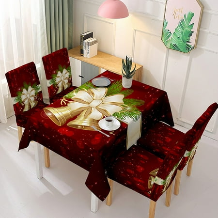 

Christmas Table Cloth Tablecloth Kitchen Dining Table Decorations Home Rectangular Party Table Covers 140180cm Bells