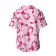 thumbnail image 2 of Sigee Breast Cancer Ribbons Awareness Print Men's Shirts Casual Button Down Short Sleeve Summer Beach Shirt Hawaiian Vacation Shirts Tee Shirt-Small, 2 of 7