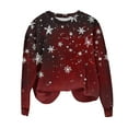 thumbnail image 4 of Byworldtasic Sweatshirts for Women Christmas Holiday Oversized Pullovers Fun Graphiprint Long Sleeve Gifts Shirt Hoodies Top, 4 of 5