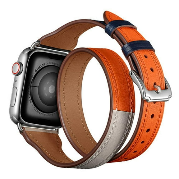 LEIXIUER Compatible with Apple Watch Bands 41mm 40mm 38mm 49mm 45mm 44mm 42mm, Double Tour Wristbands Genuine Leather Bands Replacement iwatch Series 9 8 7 se 6 5 4 3 2 1 ultra Strap