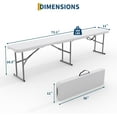 thumbnail image 2 of Riedhoff 6'x 0.91' Folding Outdoor Benches Set of 2 , Plastic & Metal Frame, Carrying Handle, White, 2 of 8