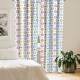 thumbnail image 2 of Ambesonne Vintage Curtains, Colorful Dots Circles Art, Pair of 28"x84", Sea Green Orange Violet, 2 of 5
